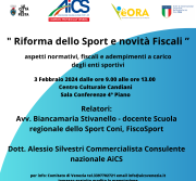 Riforma dello Sport e novità fiscali il 03/02/2024 al Centro Culturale Candiani a Mestre dalle 09.00